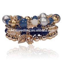 Bijoux à la mode bas moq artisanat innovant laisse des perles artisanales bracelet shamballa